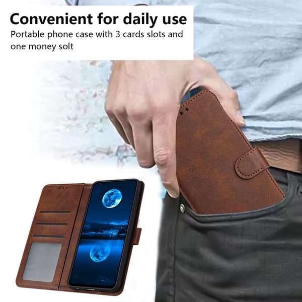 Plånboksfodral för Samsung Galaxy S26 Plus Konstläder Flip - Brun
