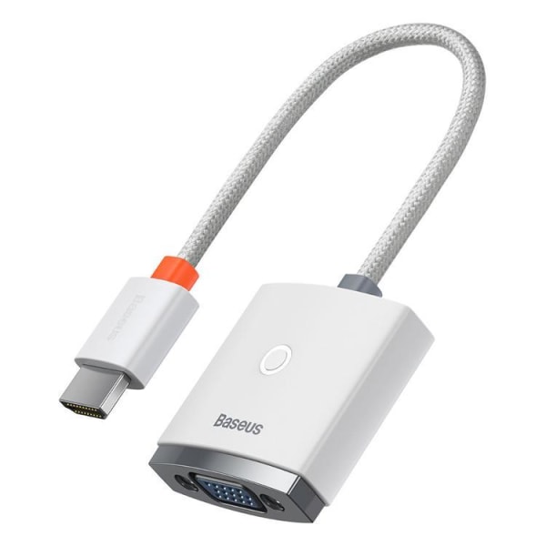 Baseus-sovitin HDMI–VGA-miniliitin 3,5 mm Micro USB - valkoinen
