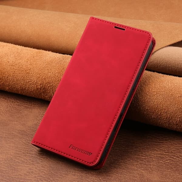 FORWENW iPhone Air Plånboksfodral Konstläder - Röd
