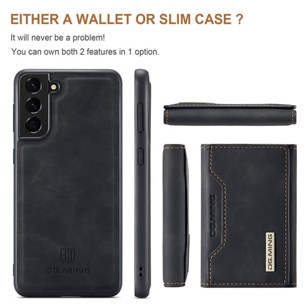 DG.MING Samsung Galaxy S24 Konstläder Plånboksfodral Svart