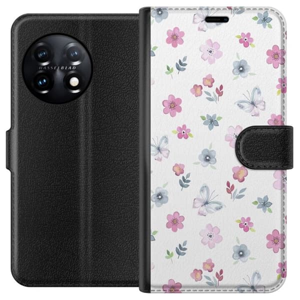 OnePlus 11 tegnebog med blomster og sommerfugle