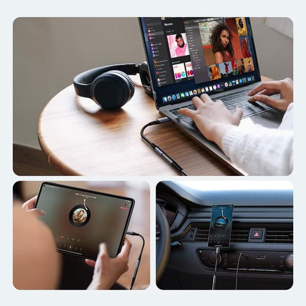 Joyroom USB-C DAC Adapter 3.5 mm Mini Jack - Svart Black