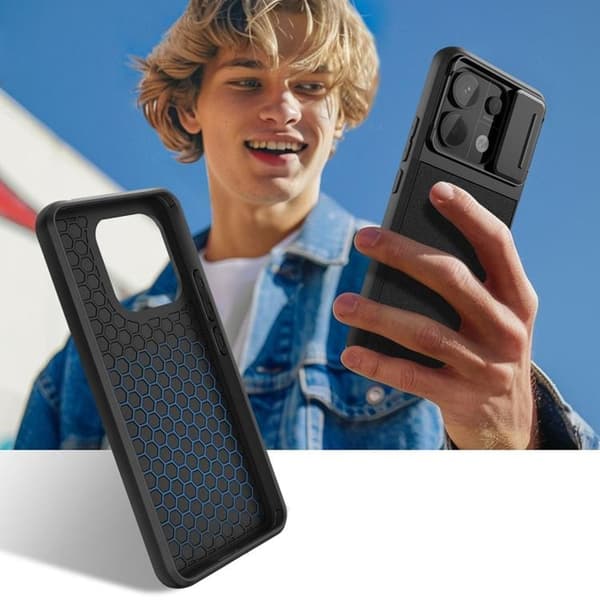 Tech-Protect telefontaske til Xiaomi Redmi Note 13 Pro 5G Velar Cam Plus - Sort Svart
