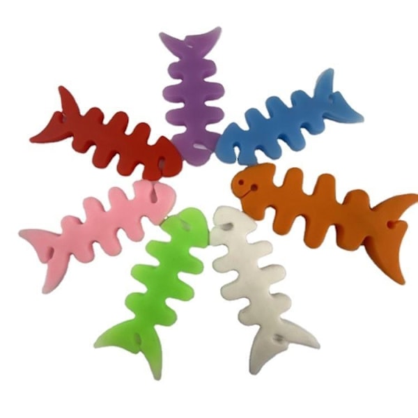 Kabelhållare för Hörlurar Fish-shaped - Vit Svart