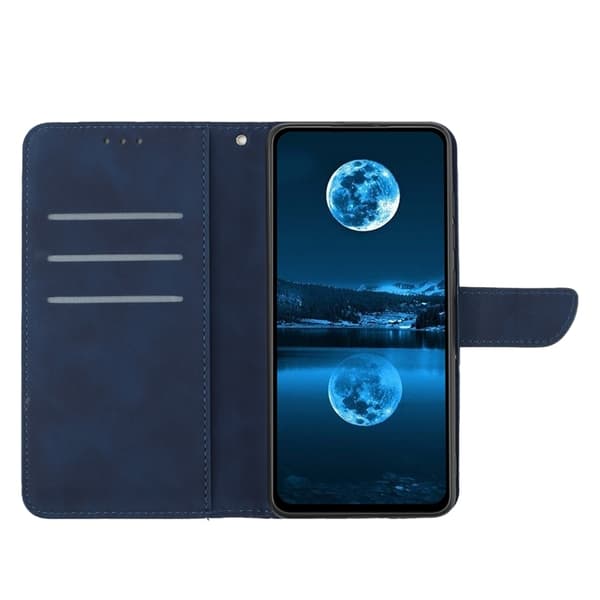 OnePlus Nord 5 Plånboksfodral Präglad Läder - Blå Blå