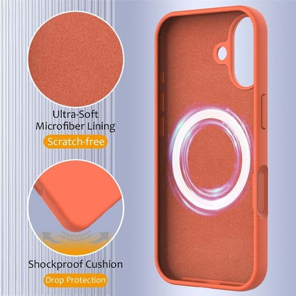 Mobilskal till iPhone 17 MagSafe Silikon Anti-Drop - Orange Orange