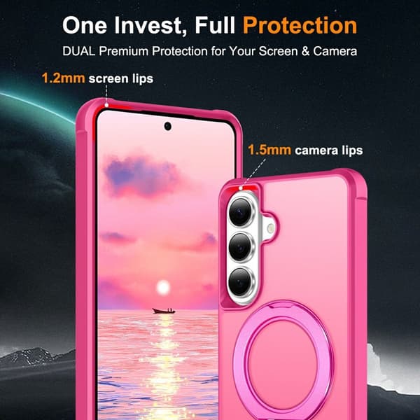 Mobilskal för Samsung Galaxy S26 Magnetiskt Kickstand TPU + PC - Rosa