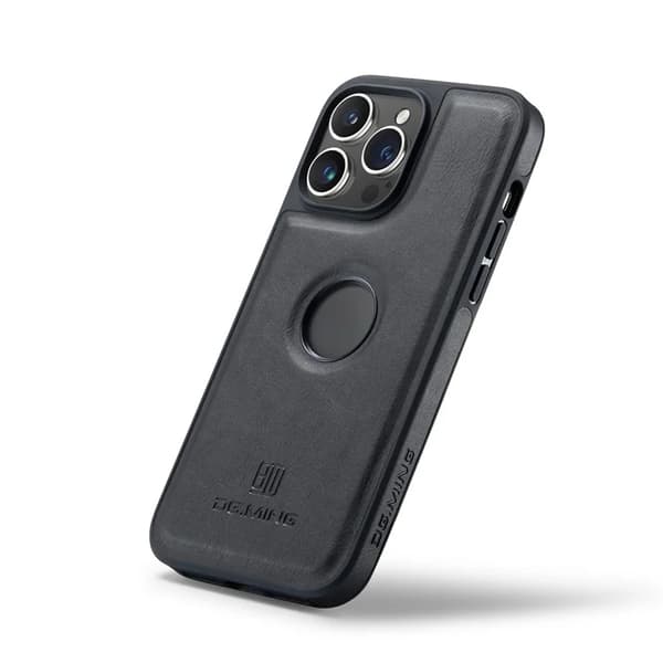 DG.MING Mobilskal till iPhone 16 Pro Anti-Drop Läder - Svart