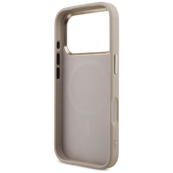 Guess Mobilskal till iPhone 17 Pro MagSafe 4G Triangle Logo - Rosa Guld Rosa