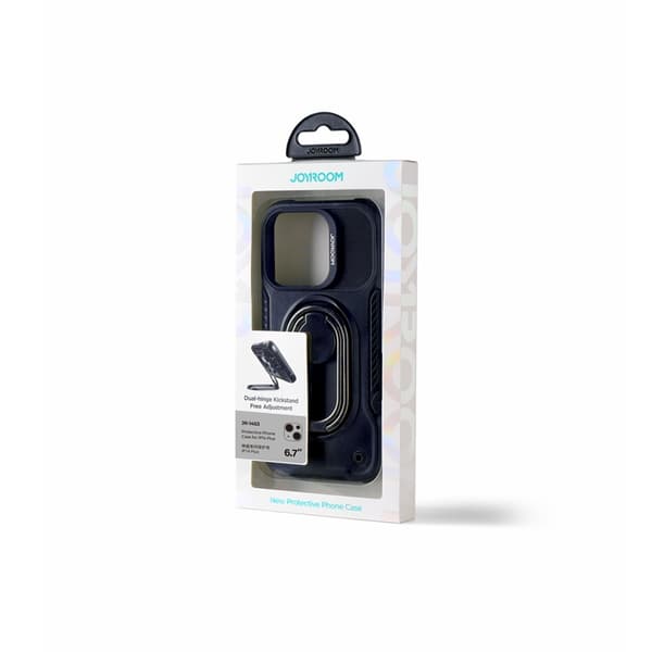 Joyroom iPhone 14 Kuori Renkaanpidike Dual Hinge - Musta Black