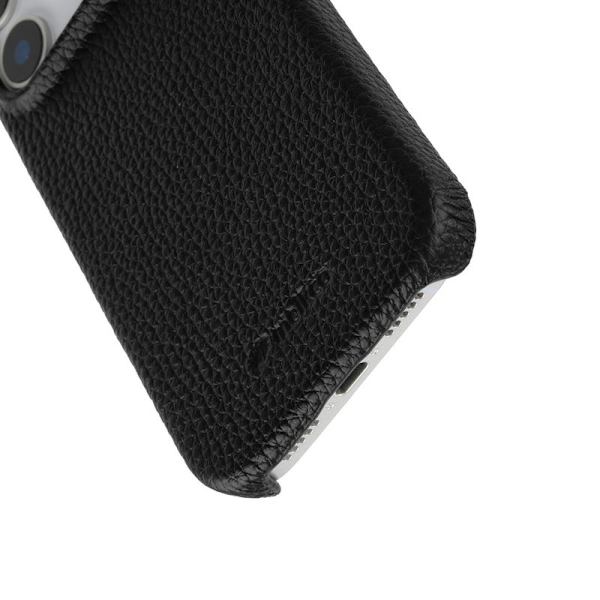 MELKCO Mobilskal till iPhone 17 Pro Max Äkta Läder PC Svart