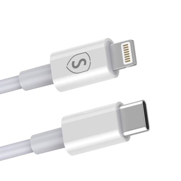 SigN USB-C til Lightning-kabel 1m, MFi, 2,4A, 20W - Hvid