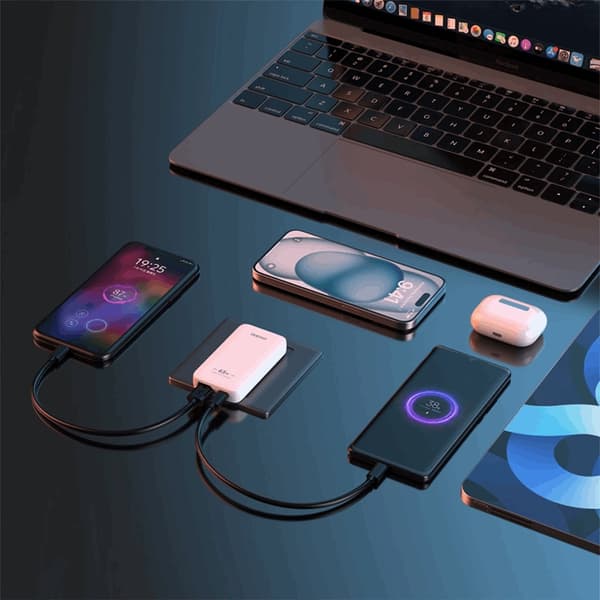Dudao hurtigoplader GaN 65W A65Q USB-A/USB-C PD Ultratynd Vit