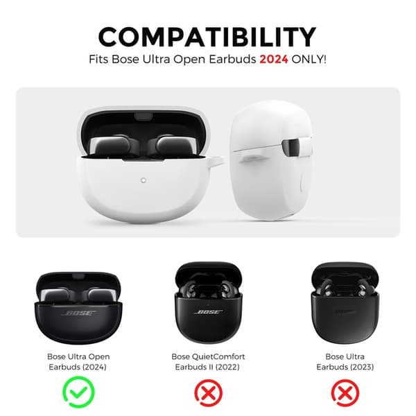 AHASTYLE Bose Ultra Open Earbuds Mobilskal med Karbinhake WG147 - Vit Vit