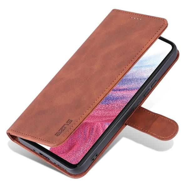 AZNS Samsung Galaxy A34 5G Plånboksfodral Konstläder - Brun