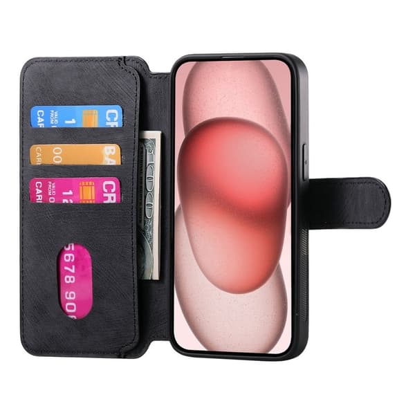 CASENEO MW-03 iPhone 14 Plus Plånboksfodral Konstläder - Svart
