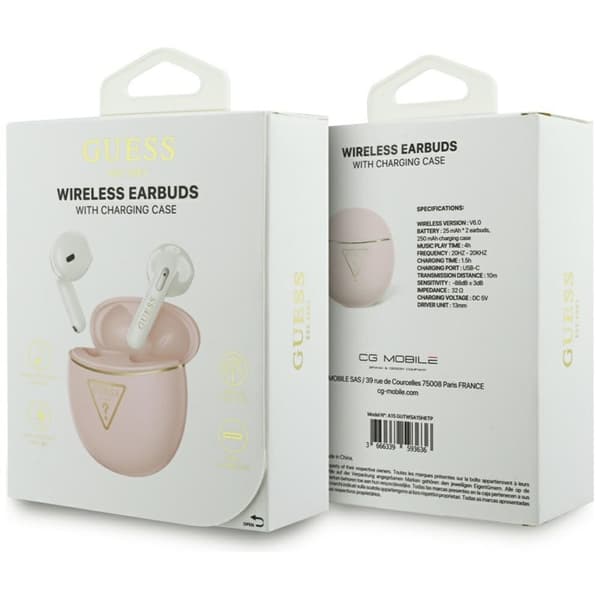 Guess TWS In-Ear Hörlurar Gold Line Triangle - Rosa Grön