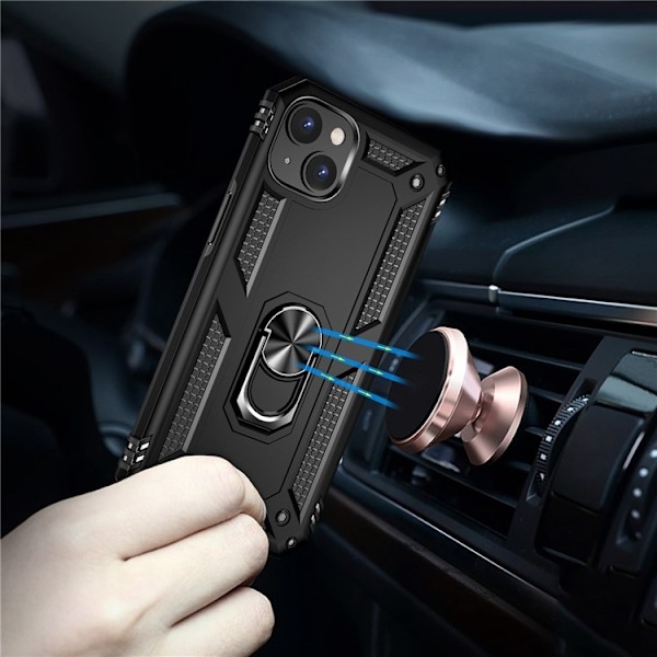 iPhone 15 Mobilskal Kickstand - Svart Svart
