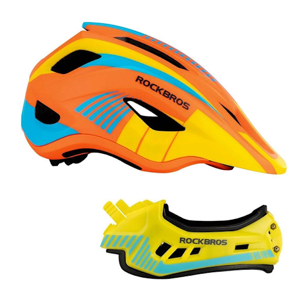 Rockbros Cykelhjälm Med Detachable Visor S - Gul/Orange