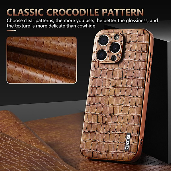 AZNS iPhone 14 Pro Max Plånboksfodral Konstläder - Grön
