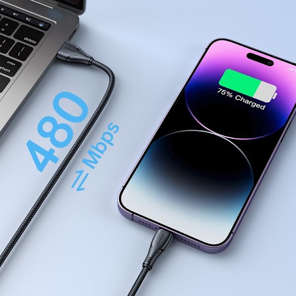Joyroom USB-A till Lightning kabel 0.25m - Svart Svart