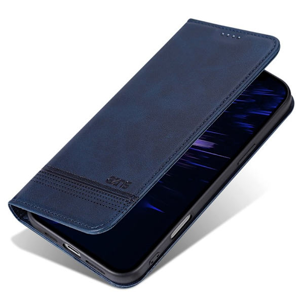 AZNS iPhone 16 Plus Plånboksfodral Konstläder - Blå