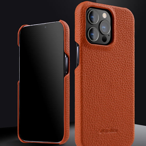 MELKCO Mobilskal till iPhone 13 Pro Max Äkta Läder + PC - Linneblå