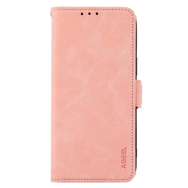 ABEEL iPhone 16 Plånboksfodral Konstläder RFID-Skydd Kortfickor Rosa