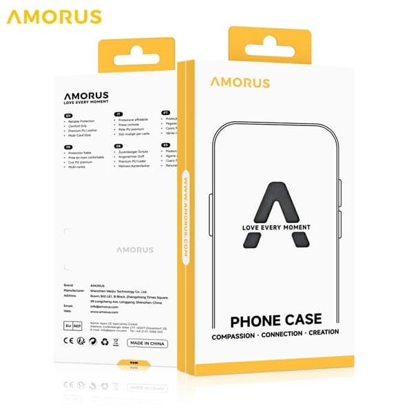 AMORUS iPhone 17 Pro Max Plånboksfodral MagSafe RFID-Skydd - Lila Lila