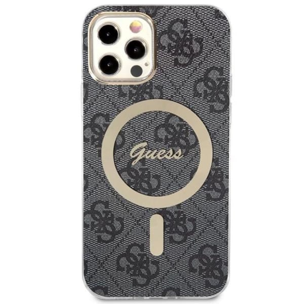 Guess iPhone 12/12 Pro Magsafe Skal Print + Trådlös Laddare - Svart