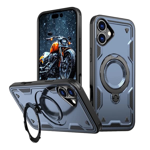 Telefontaske til iPhone 16 Plus MagSafe Hybrid Armor Trendy - Blå Blå