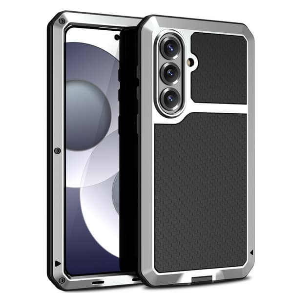 Mobilskal för Samsung Galaxy S26 Plus Silikon + Metall med Glas - Silver