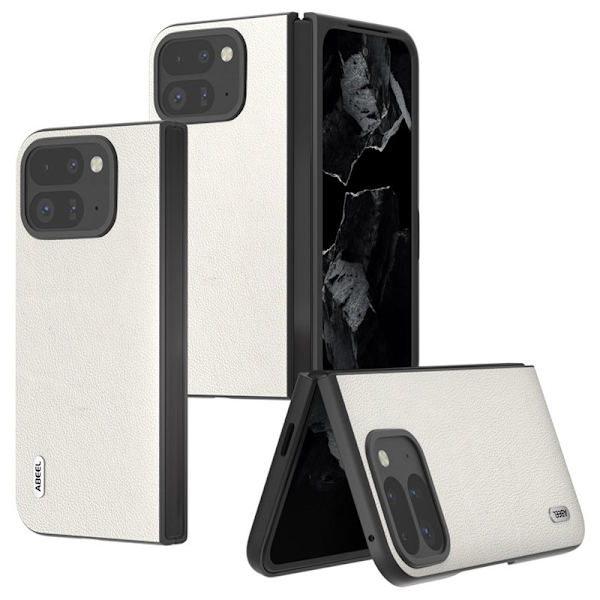 ABEEL Mobilskal till Google Pixel 9 Pro Fold 5G Äkta Läder Grå