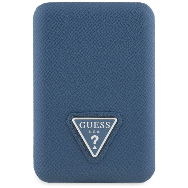 Guess MagSafe Trådlös Power Bank 5000mAh 15W USB-C Grained Triangle Inductive Blå