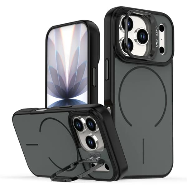 Mobilskal till iPhone 17 Pro Max MagSafe Skin-Touch Kickstand Svart