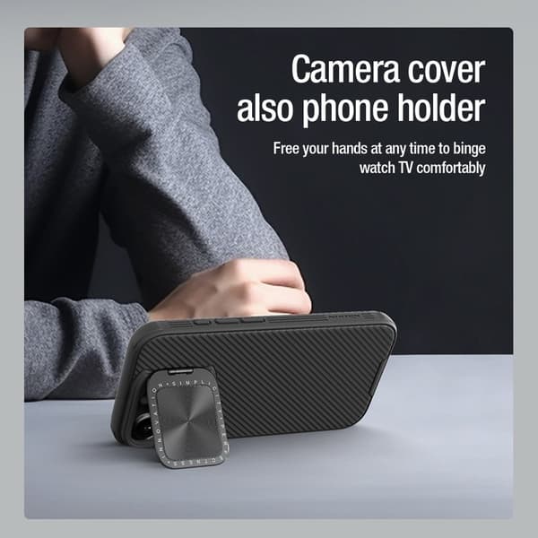 NILLKIN CamShield Prop Mobilskal till iPhone 16 Pro MagSafe Blå