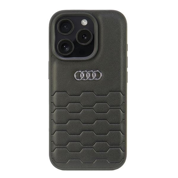 Audi Telefontaske til iPhone 16 Pro Syntetisk Læder - Sort Black