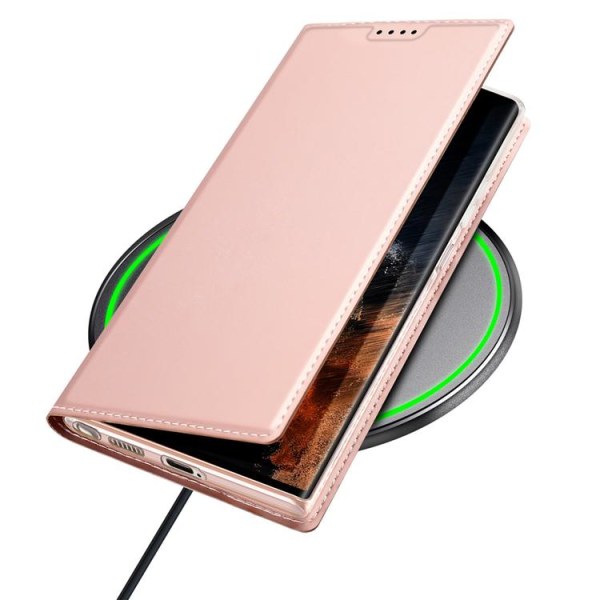 Dux Ducis Galaxy S23 Ultra Wallet Case Skin Series - Pink Gul