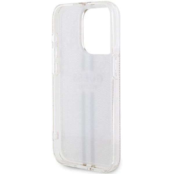 Guess iPhone 15 Pro Mobilskal 4G Gold Stripes - Sort Black