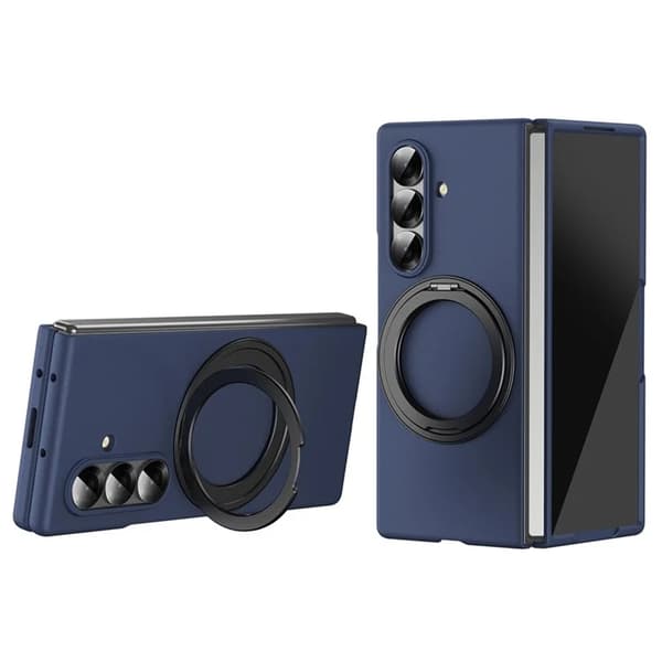 Mobilskal till Galaxy Z Fold7 5G Ring Kickstand Hård PC - Blå Blå