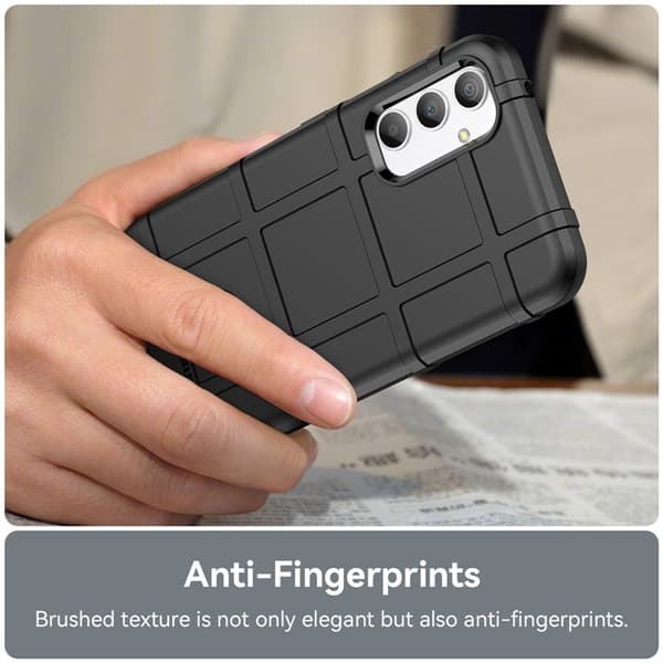 Galaxy A23 5G/4G -puhelinkotelo Rugged Square Grid - Musta Black