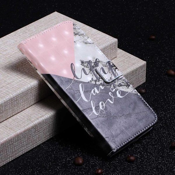 iPhone 14 Pro Plånboksfodral 3D Pattern - Svart Marble Svart