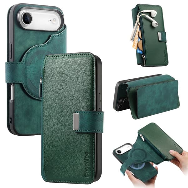 CASENEO MW-02 iPhone Air Plånboksfodral Konstläder - Grön Grön