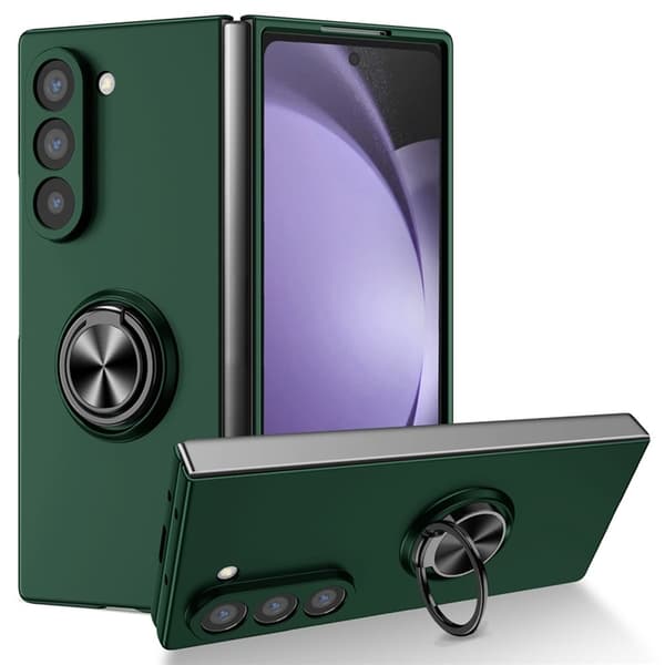 Mobilskal till Galaxy Z Fold7 Rotatable Ring Kickstand - Svartgrön Grön