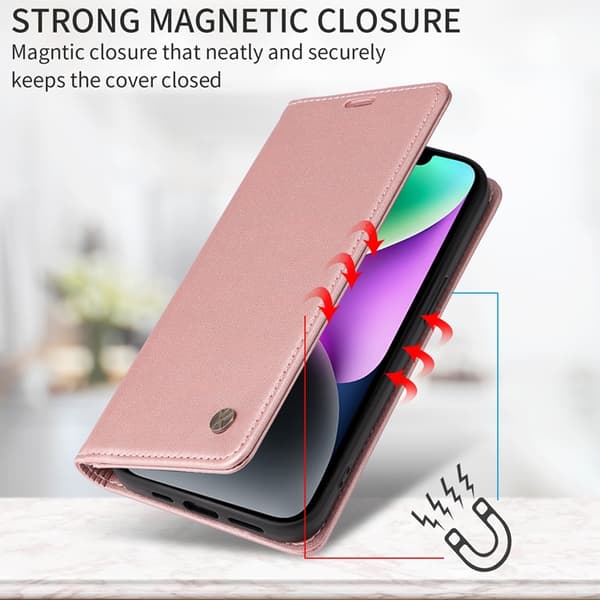 YIKATU OnePlus 15 Plånboksfodral Closure Konstläder Roséguld