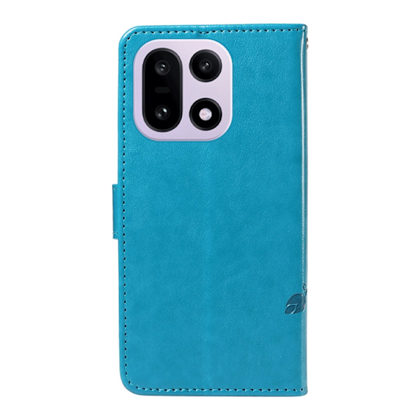 OnePlus 15 5G Plånboksfodral Flower Pattern Konstläder Blå