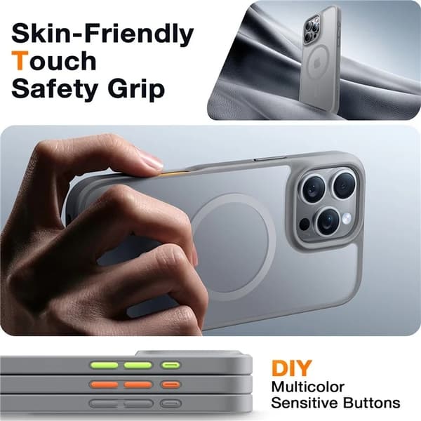 TORRAS Mobilskal till iPhone 16 Pro Max Magsafe Skin-Touch Matte - Grå Grå
