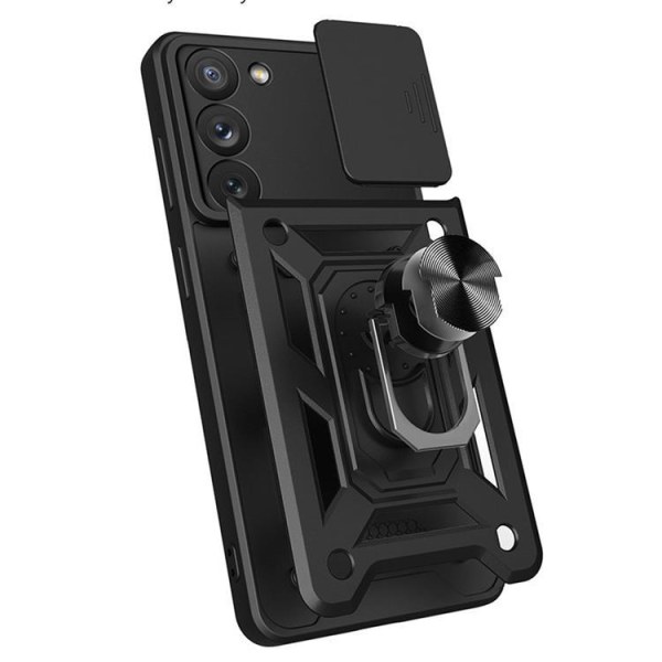 Galaxy S23 Plus Mobile Cover Hybrid Armor Camshield - vaaleanpunainen