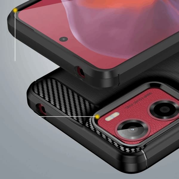 Tech-Protect Telefontaske til Motorola Moto G05/E15 TPU Carbon - Sort Svart