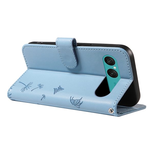 Sony Xperia 10 VII Plånboksfodral Strap Dandelion Konstläder Blå